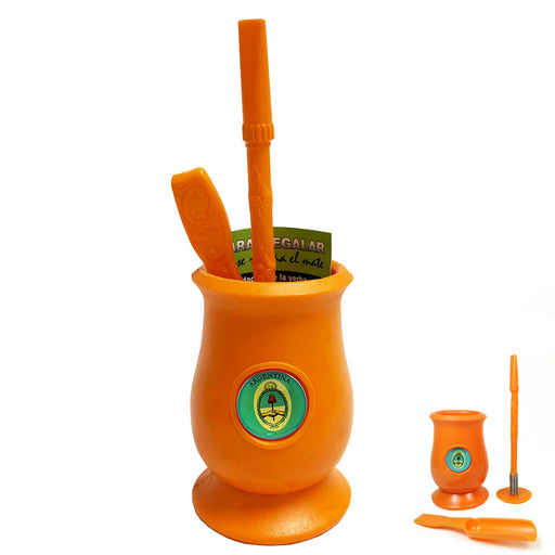 Special kit autoclean from Argentina Mate Gourd Set with Spoon Bombilla Straw and Yerba Remover Gift Kit 941