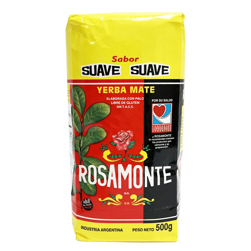 1 Yerba Mate Rosamonte Suave 1.1lb 500g  Argentina With Stems Palo Herbal Tea