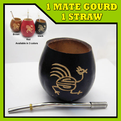 Mate Gourd Yerba Tea Cup With Bombilla Straw Set Artesian Handmade Detox Drink