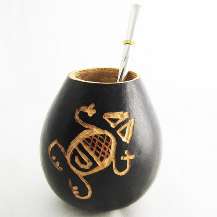 FROG MATE GOURD FOR YERBA MATE OR TEA WITH STRAW BOMBILLA DRINK 6686 ships from USA