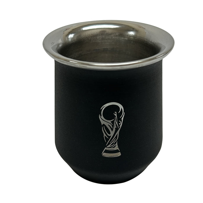 Argentina Mate Gourd Bombilla Afa 3Star Worldcup Stainless Steel Straw Black Cup