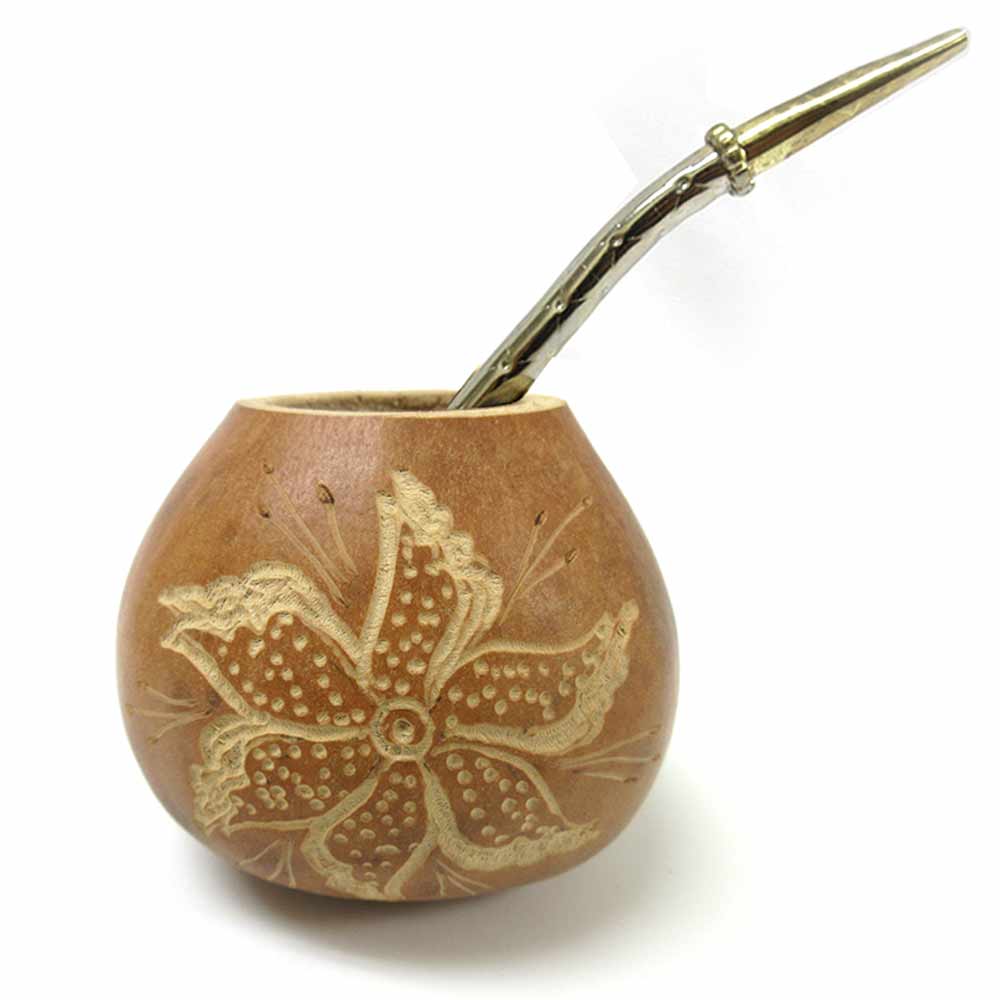 1 Argentina Mate Gourd Hand Made Calabaza Tea Cup Bombilla Straw Drink —  Mategreen