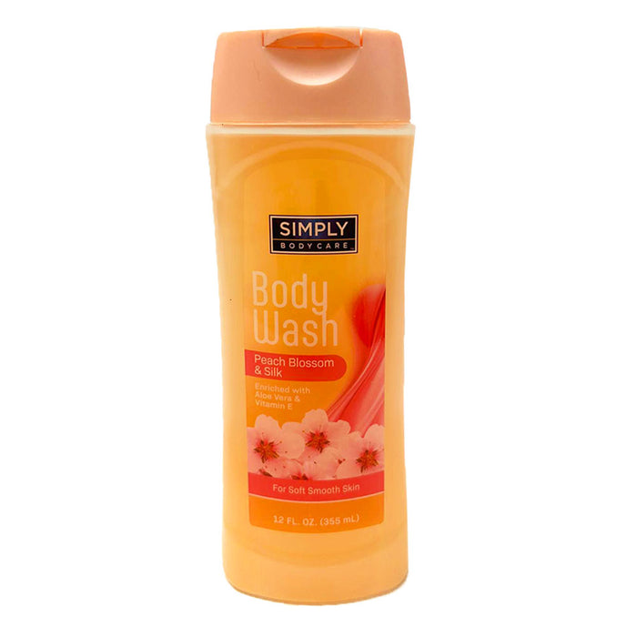 1 Women's Body Wash Aloe Vitamin E Soft Skin Shower Gel Soap Peach Blossom 12oz