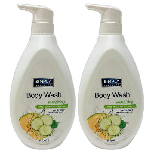 2 Moisturizing Body Wash Shower Gel Fresh Cucumber Melon Soap Skin Cleanser 34oz