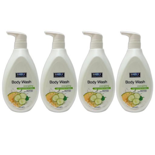 4 Pk Fresh Cucumber Melon Body Wash Cleanser Shower Gel Soap Moisture Skin 34oz