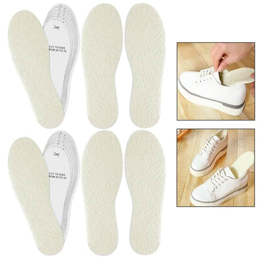 4 Pairs Men's Winter Warm Wool Insoles Pads Shoe Inserts Boot Thermal Comfort