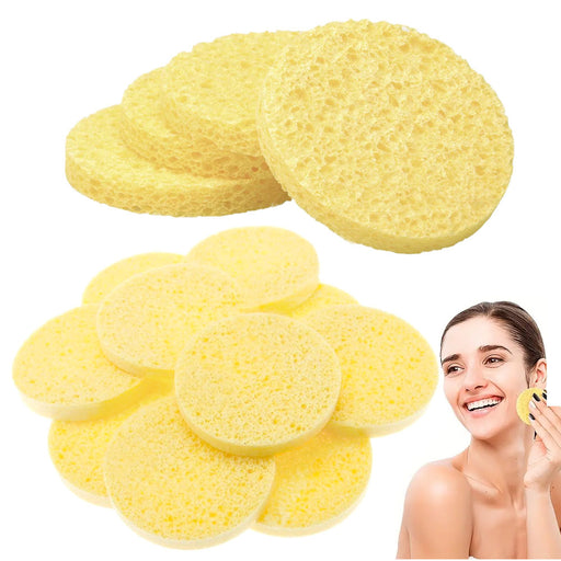 24 Pc Compressed Facial Sponges Exfoliating Face Cleansing Cellulose Scrub Pads