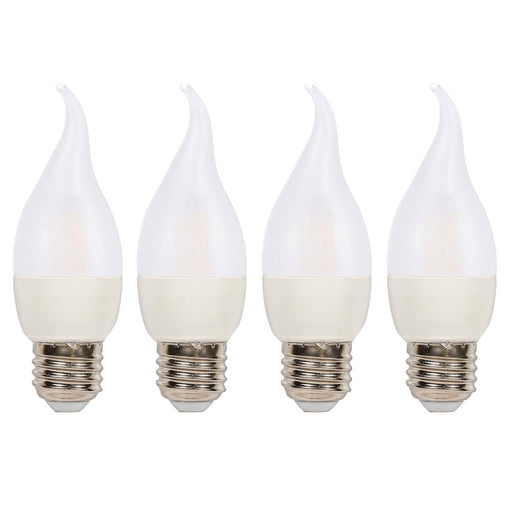 4 Frosted 40W Replacement LED Light Bulbs Medium Base Lamp Flame Tip Chandelier