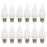 12 Candelabra Light Bulbs Frosted 40W LED Medium Base Candle Flame Turn Tip Lamp
