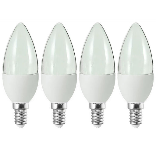 4 Pc Clear 60W LED Light Bulbs E12 Candelabra Base Replacement Torpedo Home Lamp