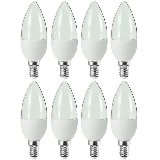 8 Candelabra LED Bulbs Clear 60 Watts Lightbulbs Replacement Torpedo Decorative