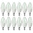 12 Torpedo 60W Candelabra LED Light Bulbs E12 Base Clear Energy Save Replacement