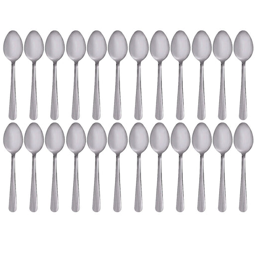 24 Pc Silver Dinner Spoons Stainless Steel Dessert Mirror Polished Flatware Home