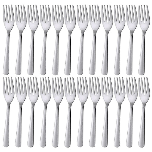24 Pc Silver Salad Forks Fruit Cocktail Flatware Mirror Polished Stainless Steel
