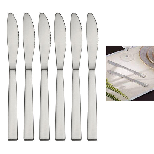 6 X Stainless Steel Dinner Knife Dessert Silver Knives Silverware Home Kitchen