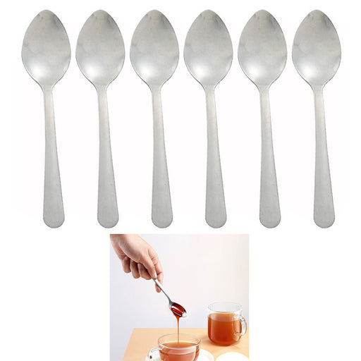 6 Pc Demitasse Espresso Spoons Stainless Steel Tea Dessert Utensil Silverware