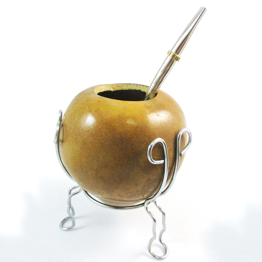Argentina Mate Gourd Yerba Tea Cup With Metal Straw Bombilla Detox Drink 60077