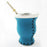 1950 World Champion Mate Gourd Leather Glass W/ Bombilla Straw Argentina Gaucho Detox Drink Tea Blue