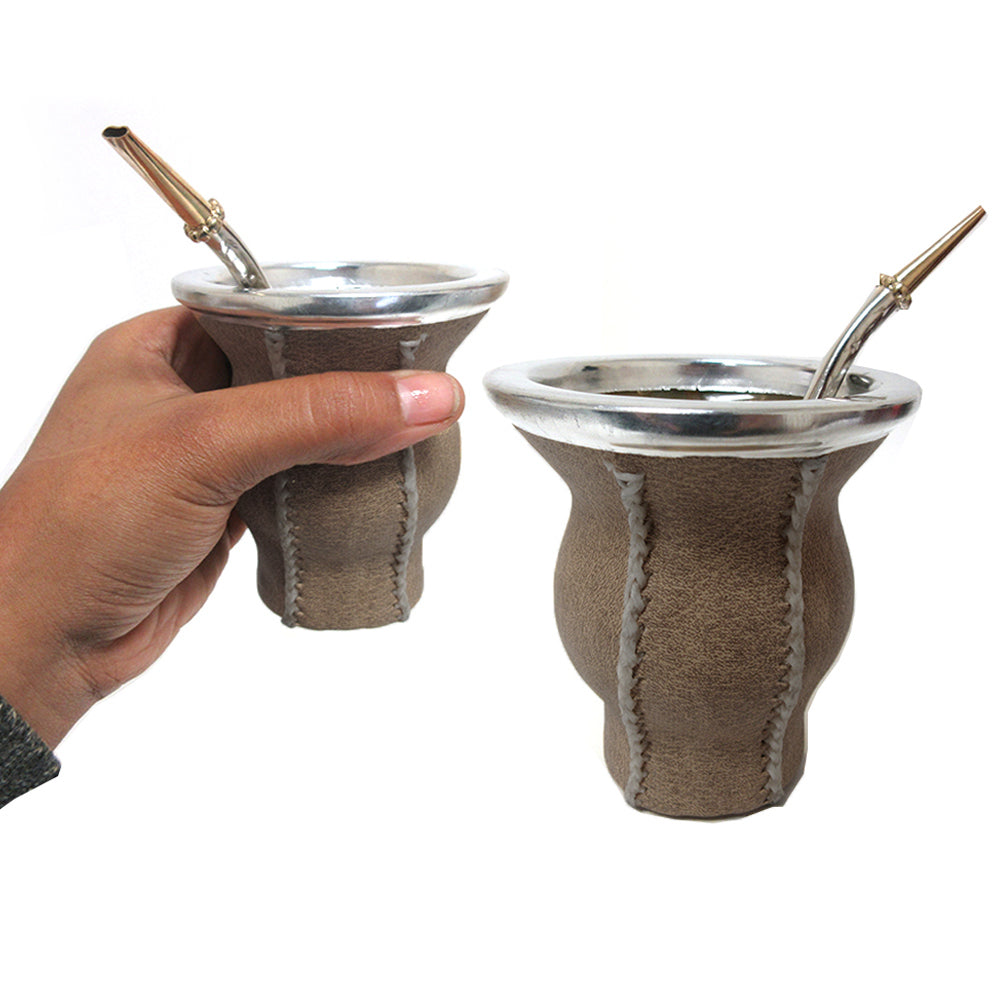 Argentina Mate Gourd Tea Glass Cup Thick Bombilla Straw Diet Drink Kit Set 9346
