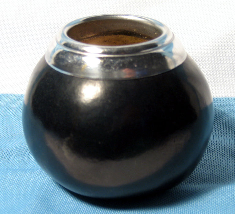 Traditional Classic Argentinian Mate Gourd Yerba with Straw 2463 Black
