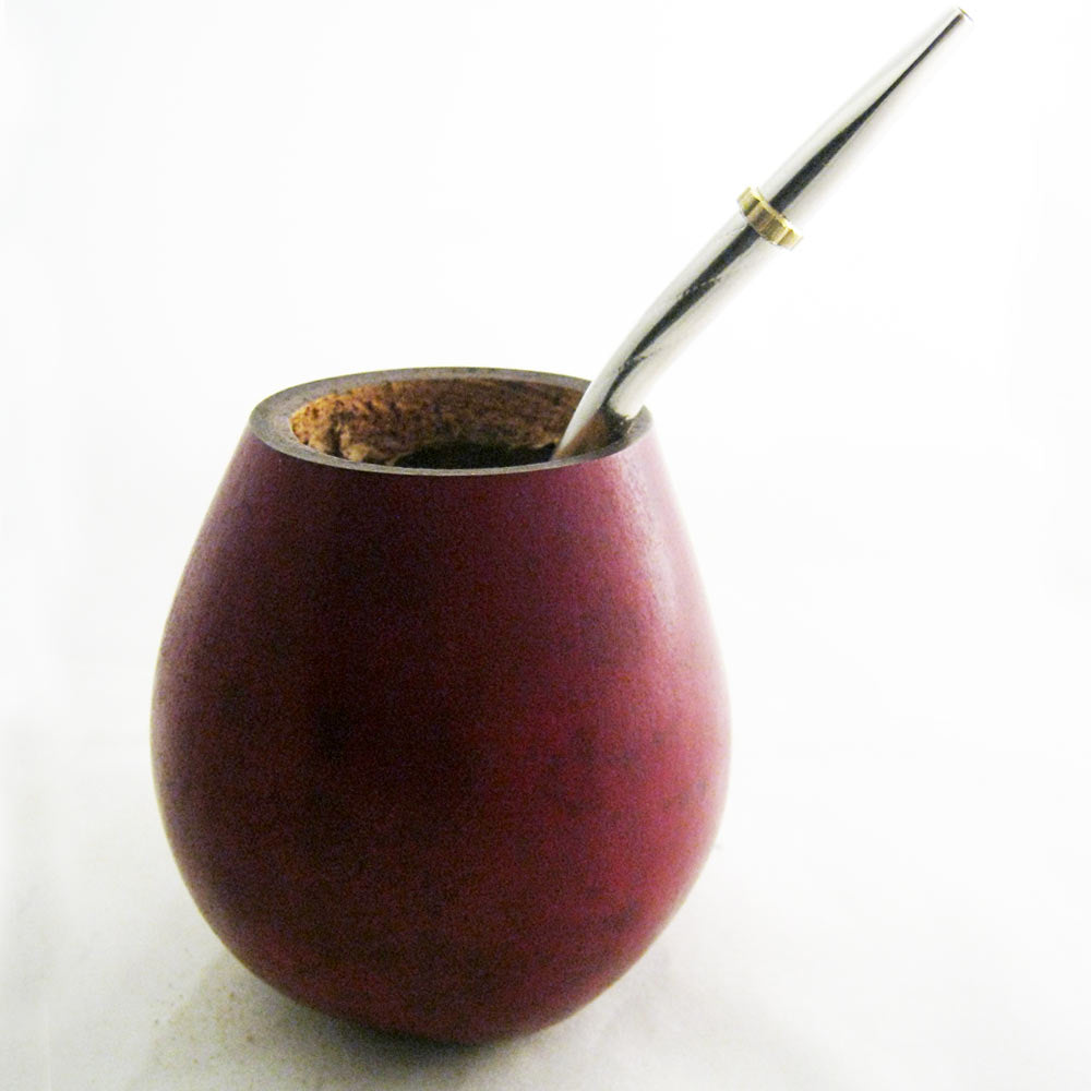 Traditional mate gourd for YERBA MATE TEA drinking includes STRAW - Natural calabaza  6822