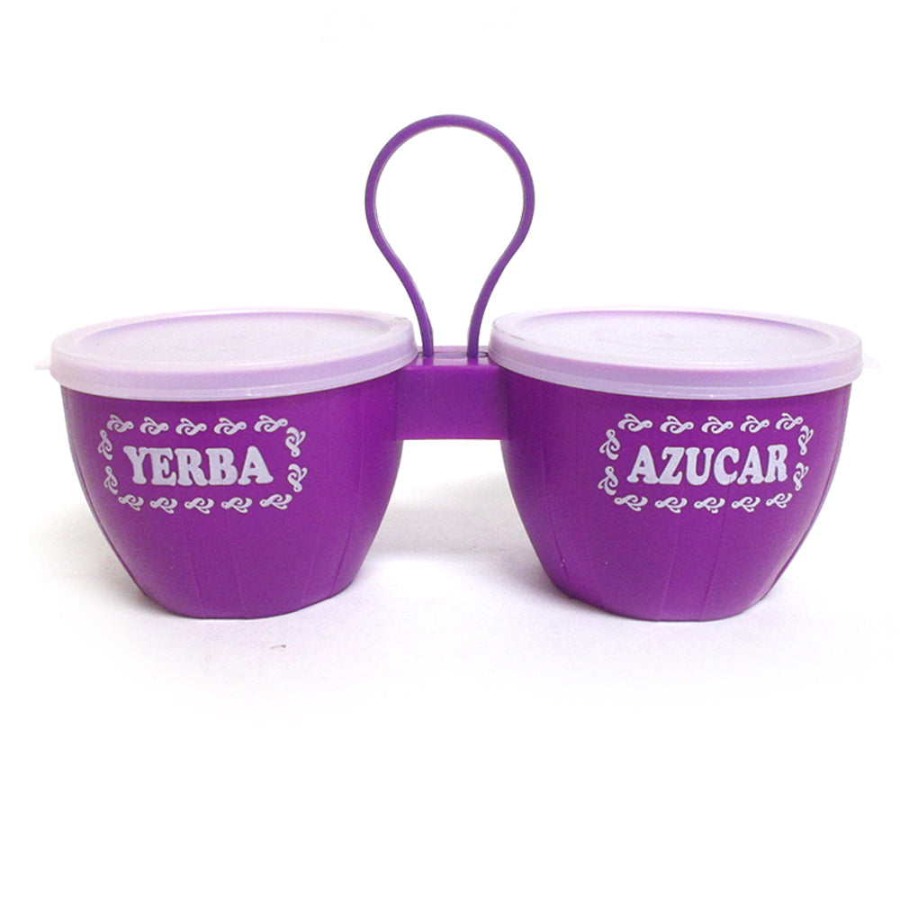 1 Set Yerba Mate Azucar Sugar Container Tea Canister Storage Jar Lid Carafe New