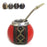 Mate Gourd W/ Bombilla Argentina Handmade Yerba Cup Straw 6oz Drinking Kit 3129