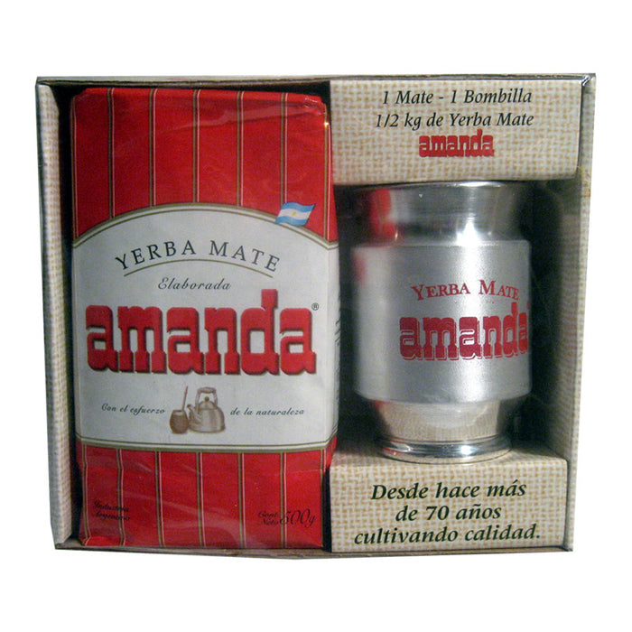Mate Kit Gourd Cup Yerba Bombilla Straw Argentina Green Tea Amanda Leaf Bag Gift