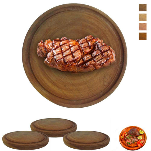 Set of 3 algarrobo wood plates ideal for cut meat or serve facturas camping asado BBQ Cheese Food Serving Beef Meat or sushi 8"